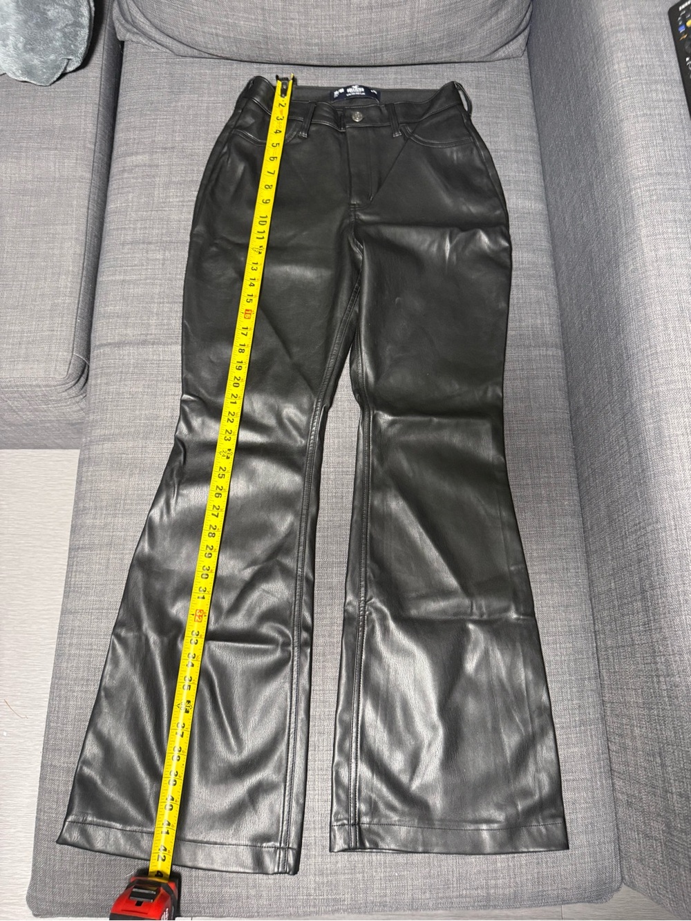 Hollister Women’s Black Faux Leather Flare Jeans